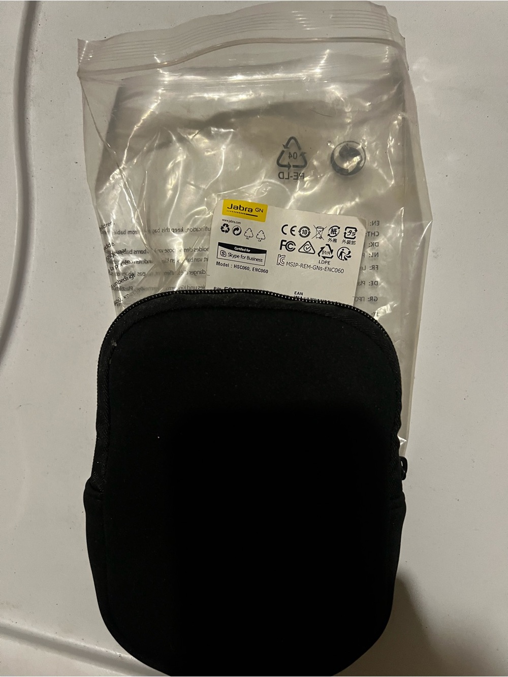 Jabra Black On-Ear Headphones Carry Case and Accessories